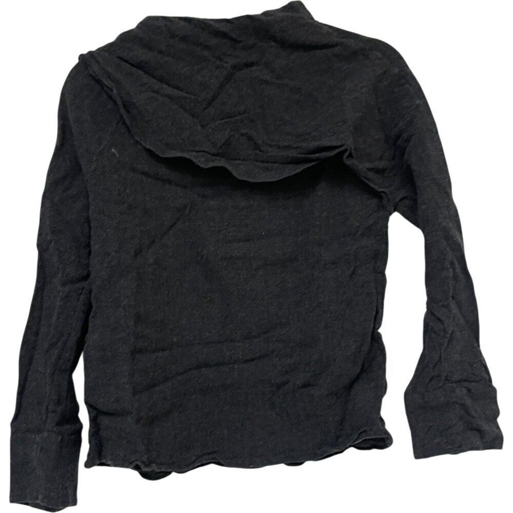 Massimo Dutti Womens Blouse Size XS Dark Gray Cape style Wool Blend 5141/745 NWO